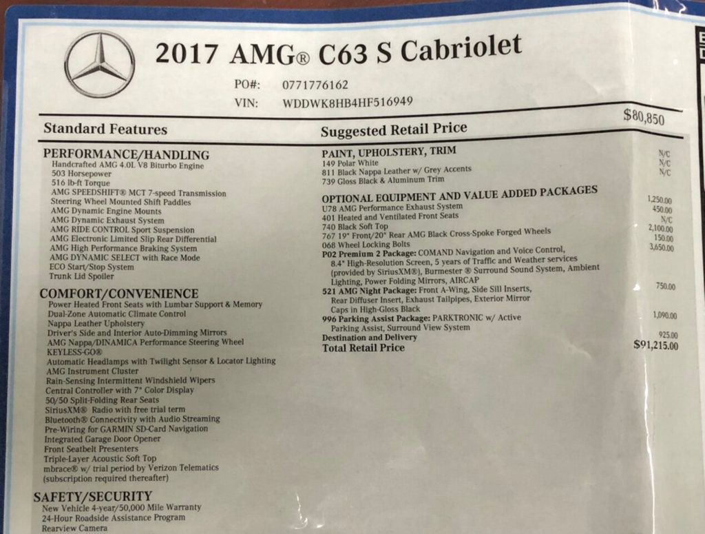 Used 2017 Mercedes-Benz C 63 AMG S image 55