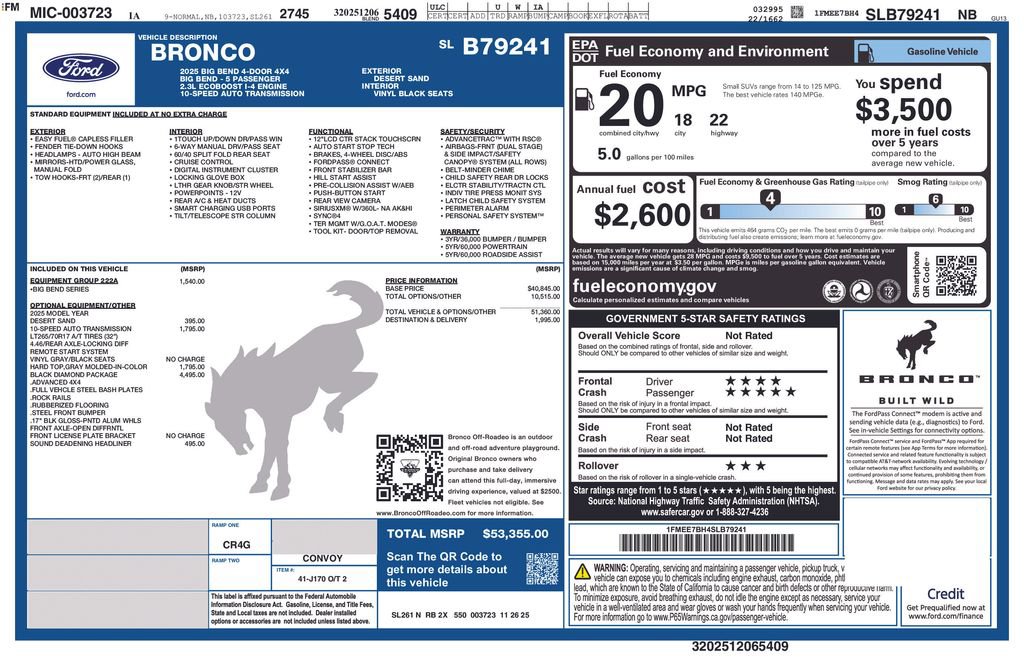 New 2025 Ford Bronco Big Bend w/ Black Diamond Package image 18