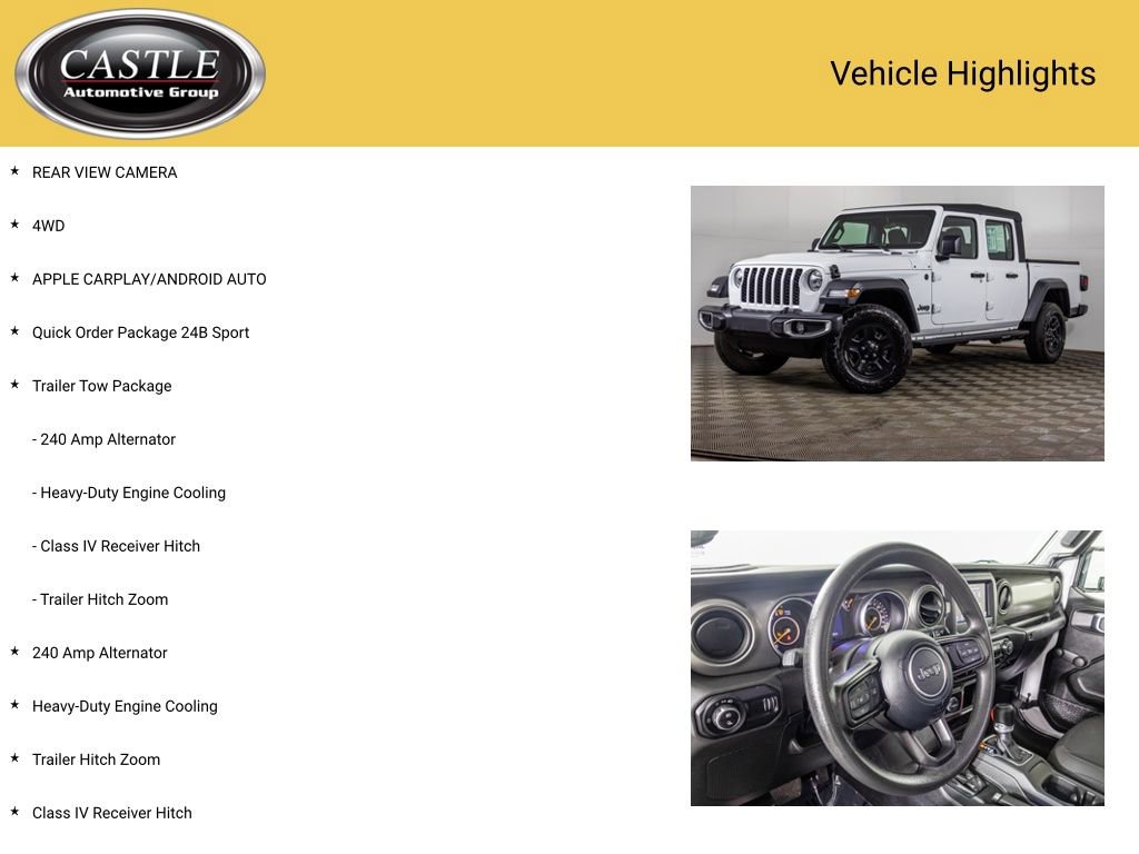Used 2023 Jeep Gladiator Sport w/ Trailer Tow Package AWD/4WD image 3