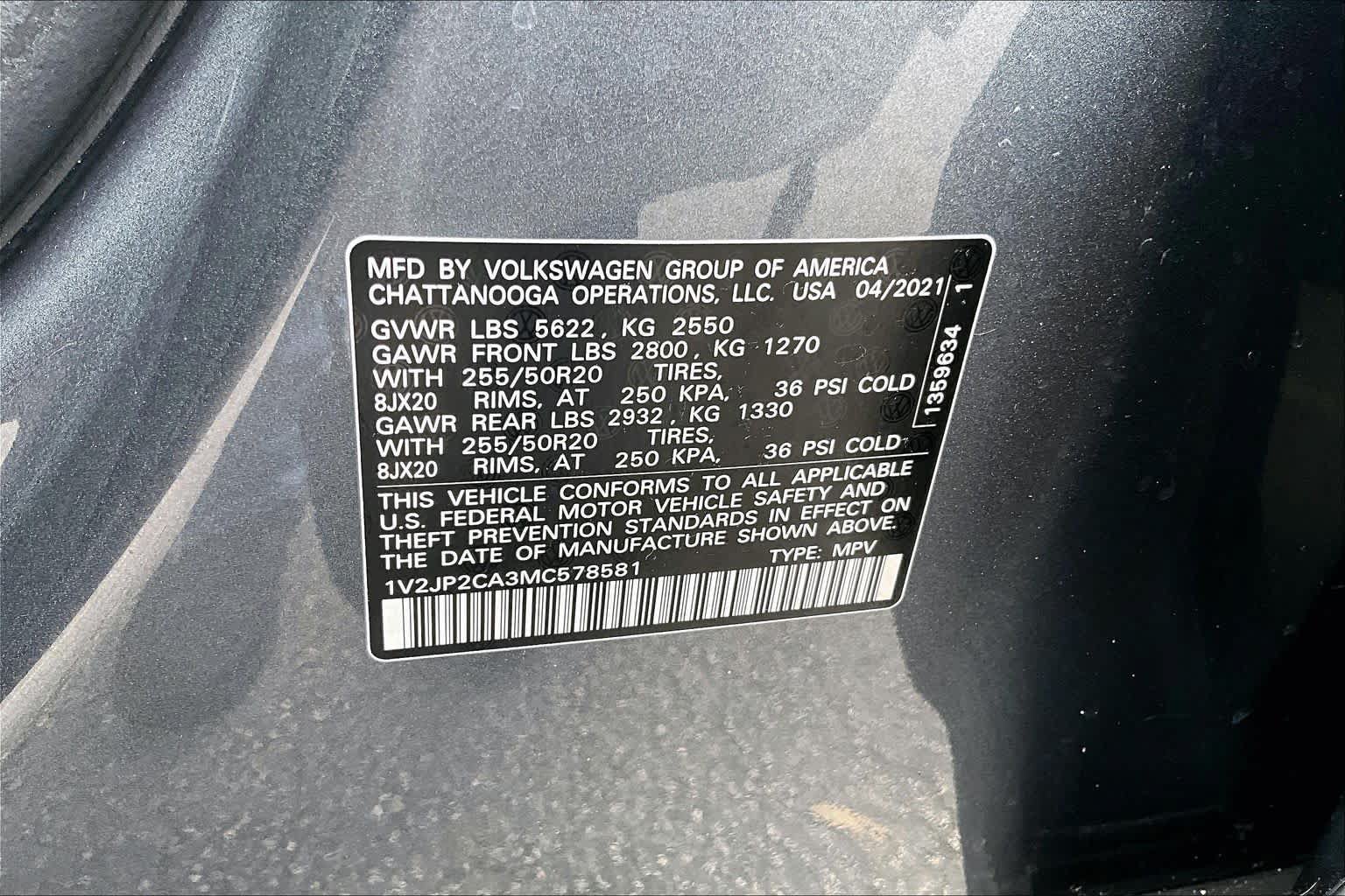 Used 2021 Volkswagen Atlas SE w/ Panoramic Sunroof Package FWD image 32