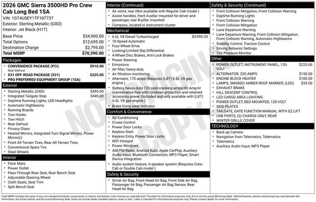 New 2026 GMC Sierra 3500 Pro w/ Convenience Package AWD/4WD image 25