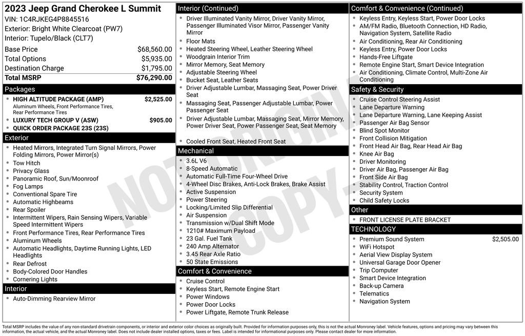Used 2023 Jeep Grand Cherokee L Summit w/ High Altitude Package image 7