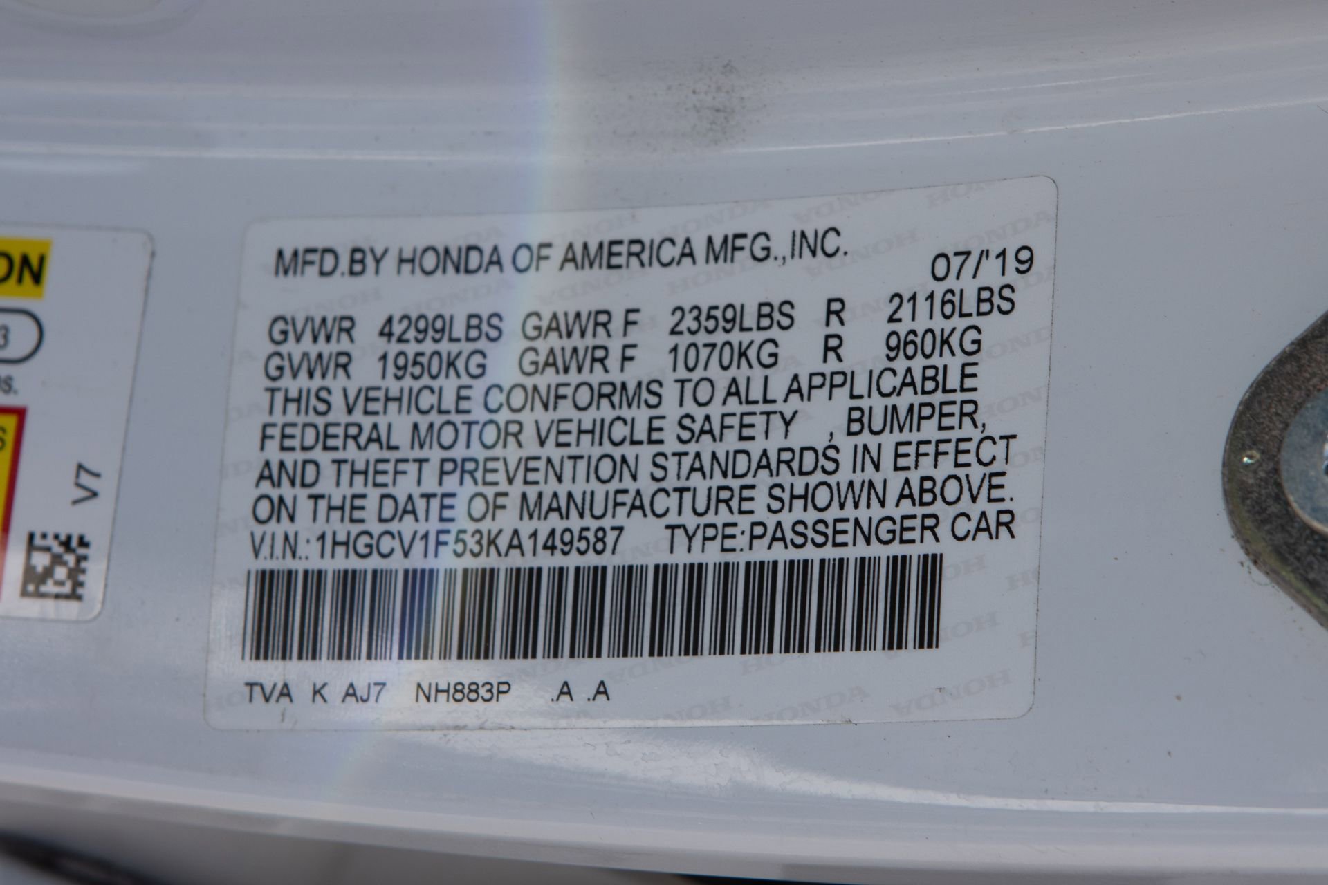 Certified 2019 Honda Accord EX-L image 39
