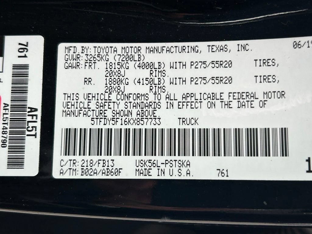 Used 2019 Toyota Tundra SR5 w/ TRD Sport Package AWD/4WD image 41