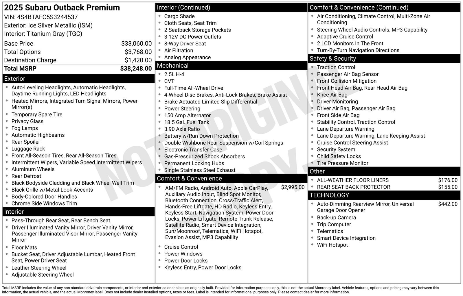 Certified 2025 Subaru Outback Premium image 34