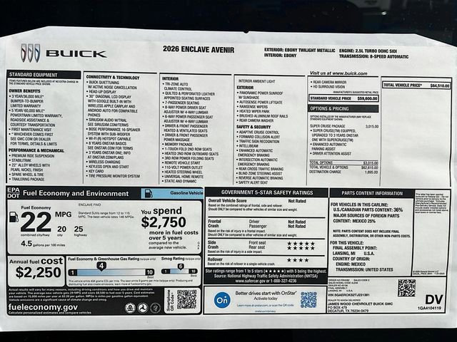 New 2026 Buick Enclave Avenir w/ Super Cruise Package image 21