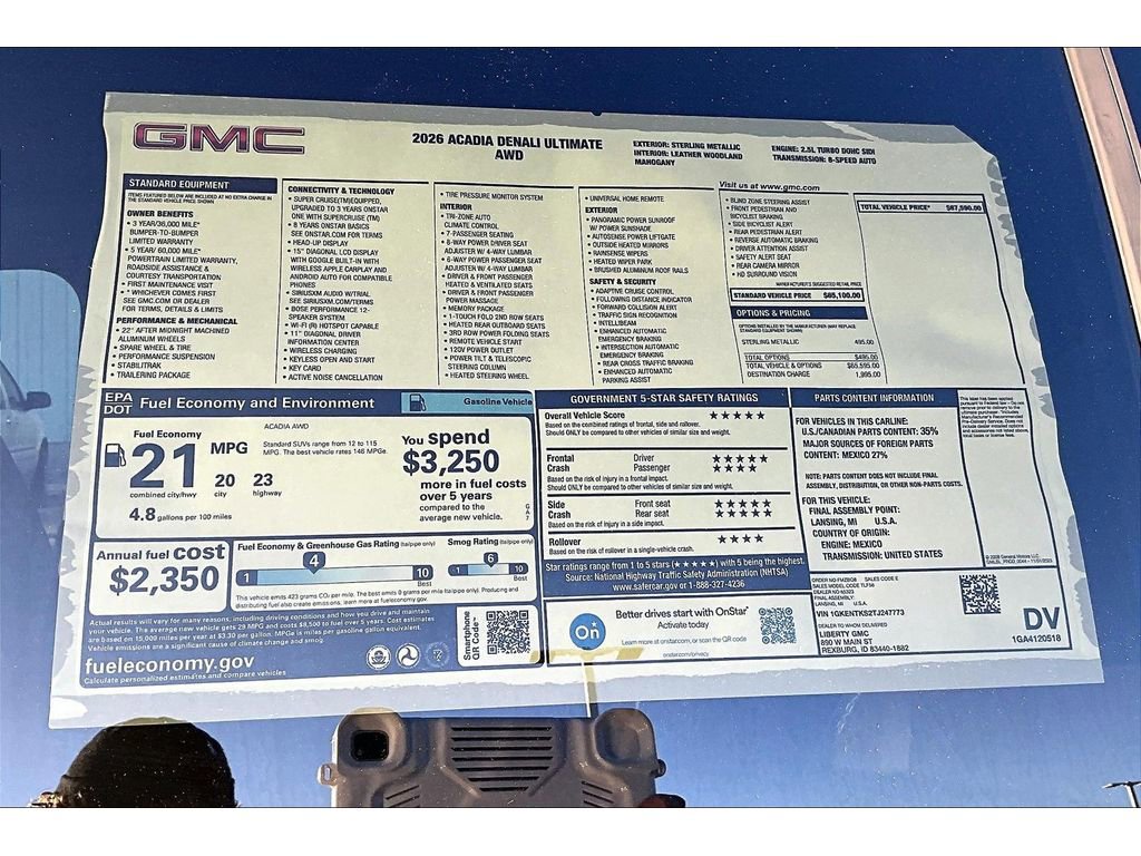 New 2026 GMC Acadia Denali Ultimate image 14