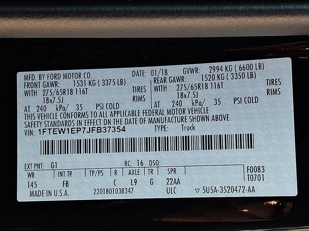 Used 2018 Ford F150 XLT w/ Equipment Group 302A Luxury image 28