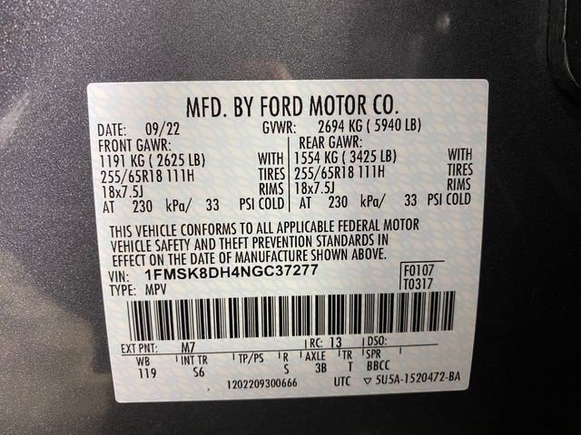 Used 2022 Ford Explorer XLT w/ Equipment Group 202A image 33