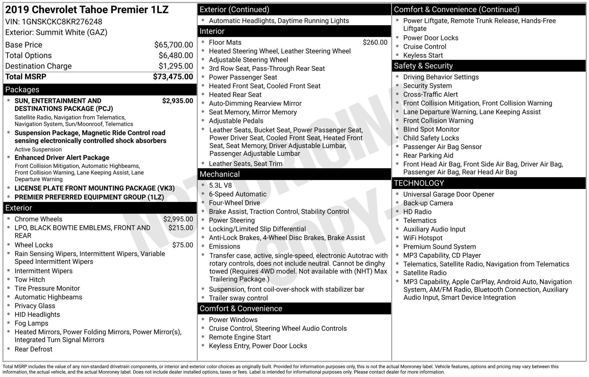 Used 2019 Chevrolet Tahoe Premier AWD/4WD image 3