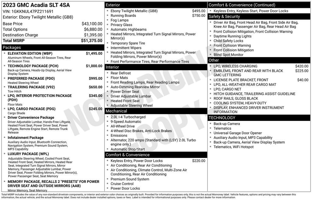 Used 2023 GMC Acadia SLT w/ Elevation Edition AWD/4WD image 6