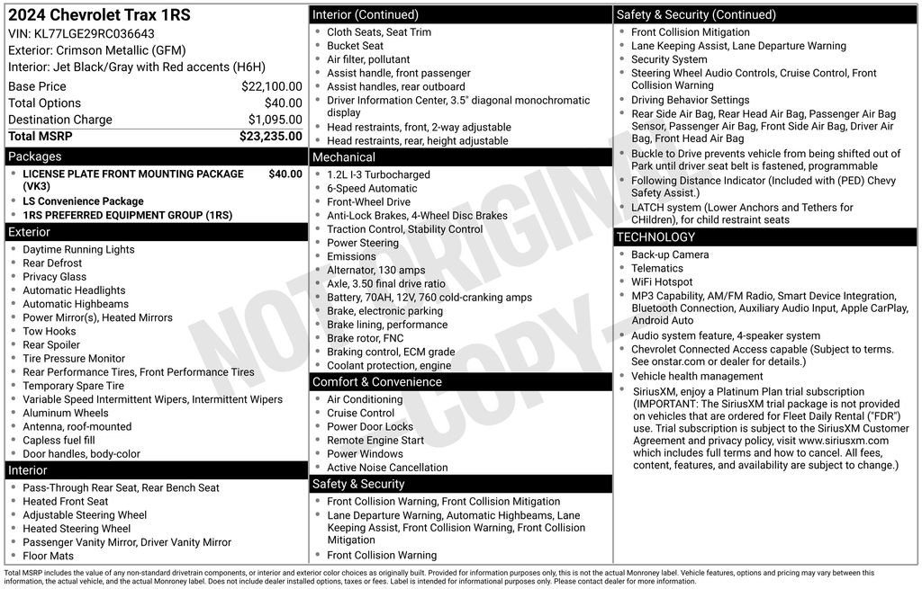Used 2024 Chevrolet Trax RS FWD image 4