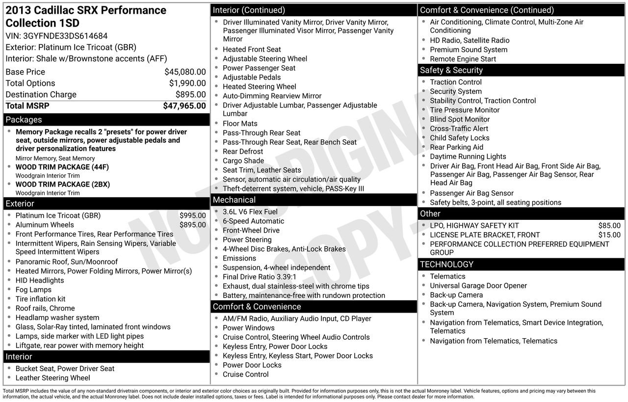 Used 2013 Cadillac SRX Performance FWD image 27