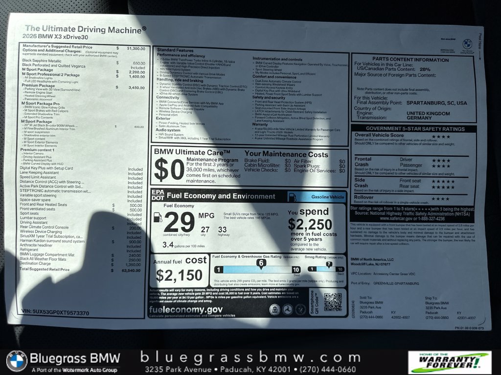 New 2026 BMW X3 xDrive30i w/ Premium Package AWD/4WD image 28