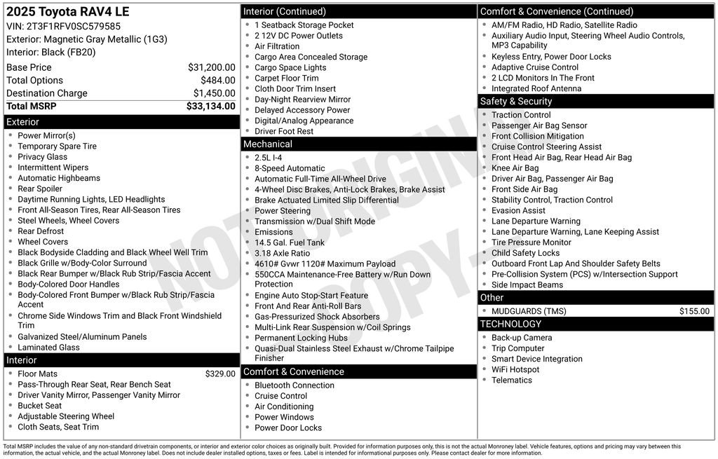 New 2025 Toyota RAV4 LE image 1