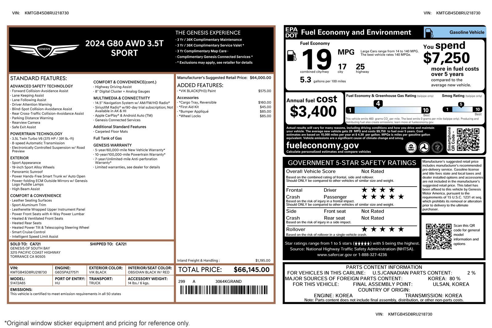 Used 2024 Genesis G80 3.5T Sport image 2