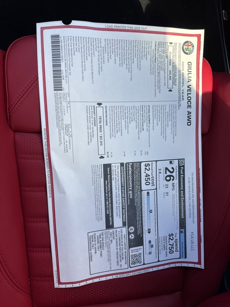 New 2025 Alfa Romeo Giulia AWD image 27