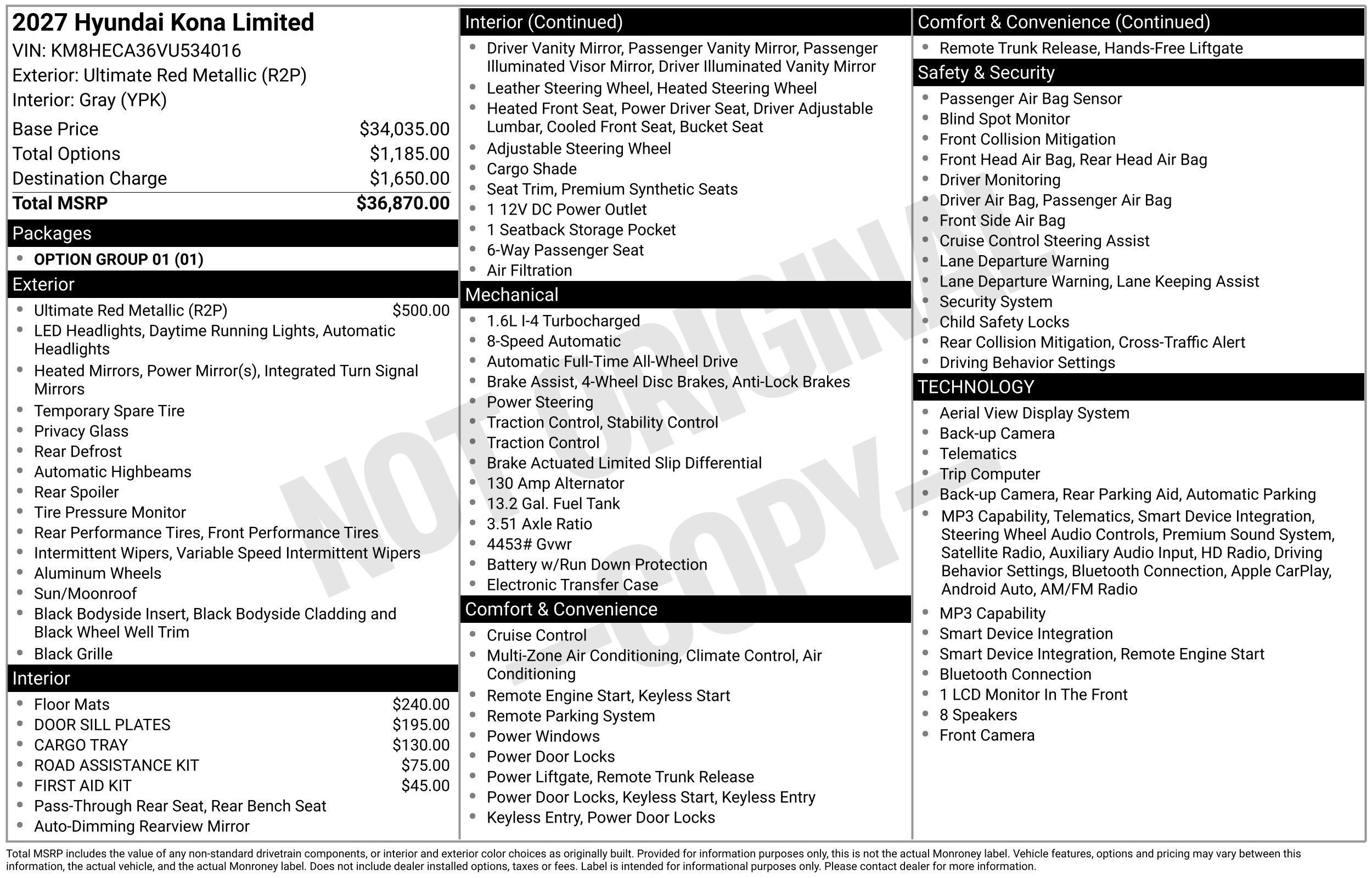 New 2027 Hyundai Kona Limited AWD/4WD image 15