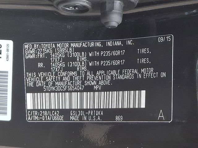 Used 2015 Toyota Sienna XLE Premium FWD image 30