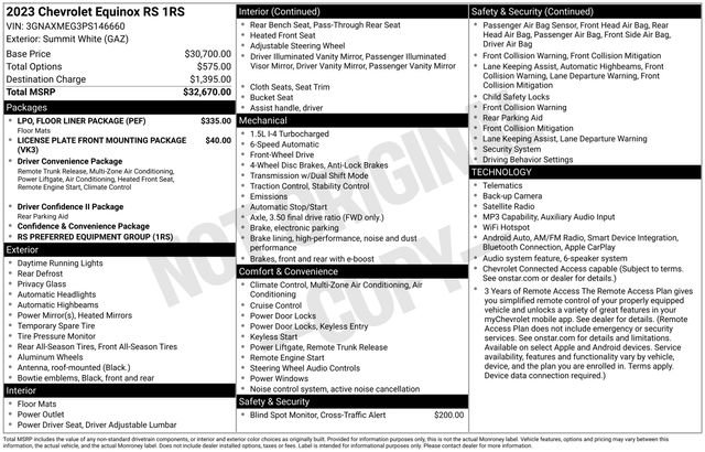 Certified 2023 Chevrolet Equinox RS w/ LPO, Floor Liner Package FWD image 26