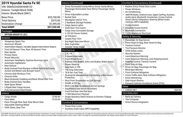 Used 2019 Hyundai Santa Fe SE FWD image 15