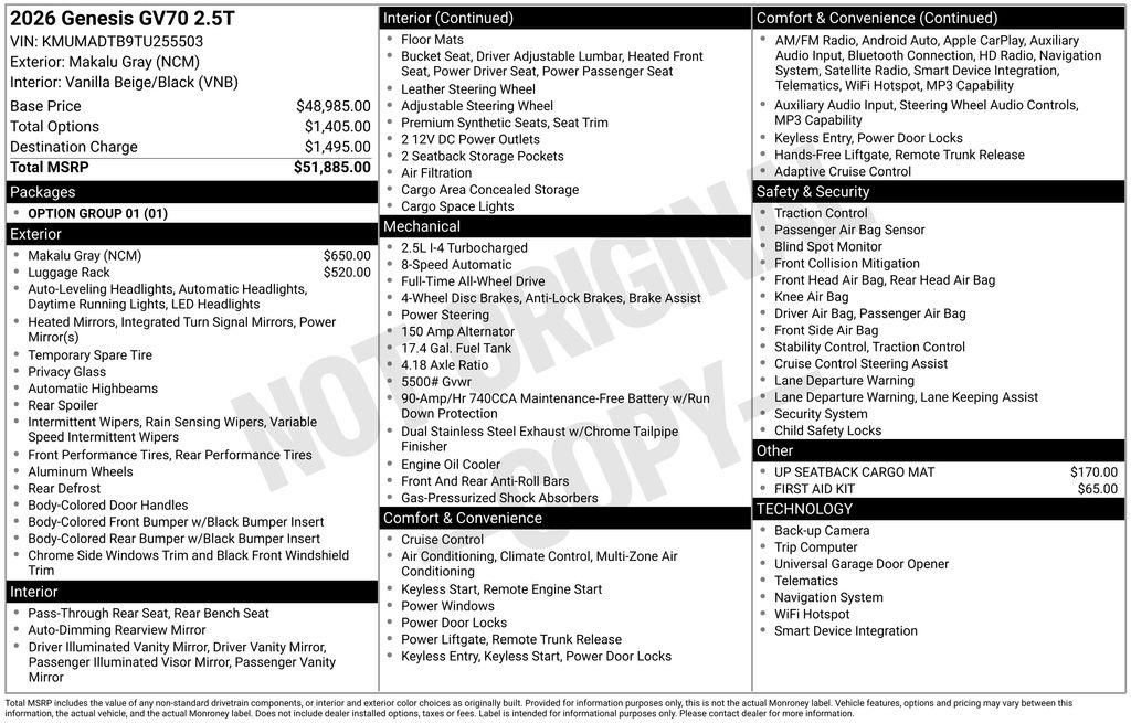 New 2026 Genesis GV70 2.5T image 5