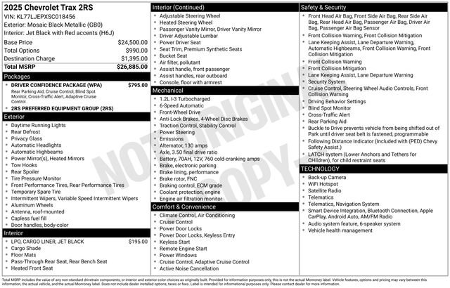 Used 2025 Chevrolet Trax RS w/ Driver Confidence Package FWD image 20