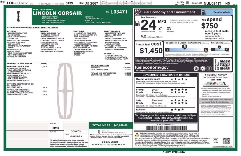 Used 2022 Lincoln Corsair AWD w/ Equipment Group 101A image 36