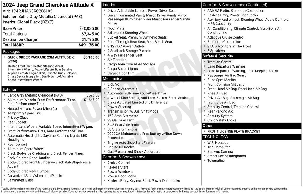 Used 2024 Jeep Grand Cherokee Altitude AWD/4WD image 6