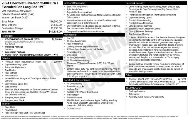 Used 2024 Chevrolet Silverado 2500 W/T w/ WT Convenience Package RWD image 7
