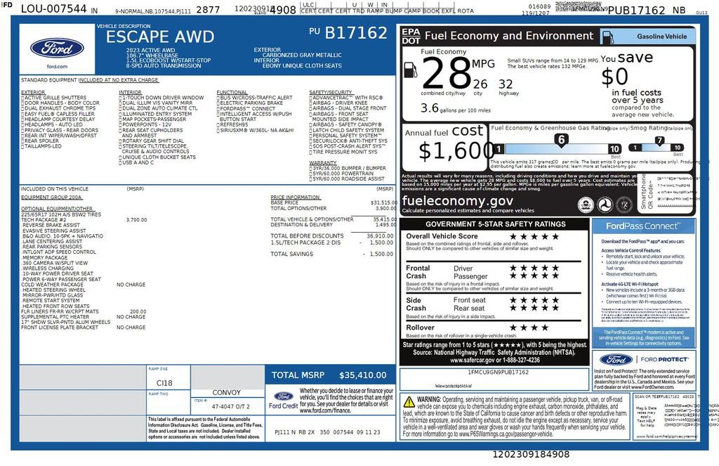 Used 2023 Ford Escape Active w/ Tech Pack #2 AWD/4WD image 38
