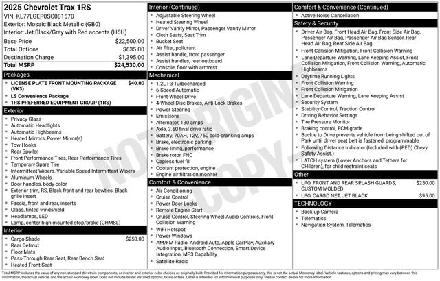 Used 2025 Chevrolet Trax RS FWD image 4