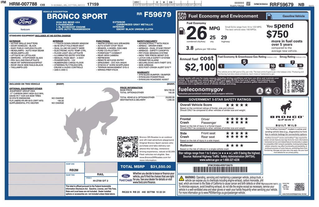 Used 2024 Ford Bronco Sport Big Bend AWD/4WD image 36