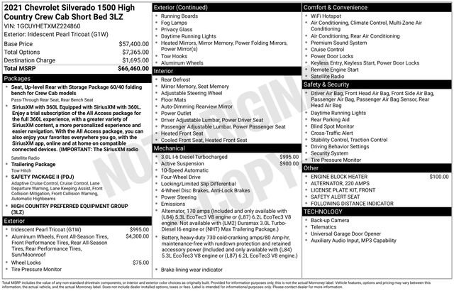Used 2021 Chevrolet Silverado 1500 High Country AWD/4WD image 20