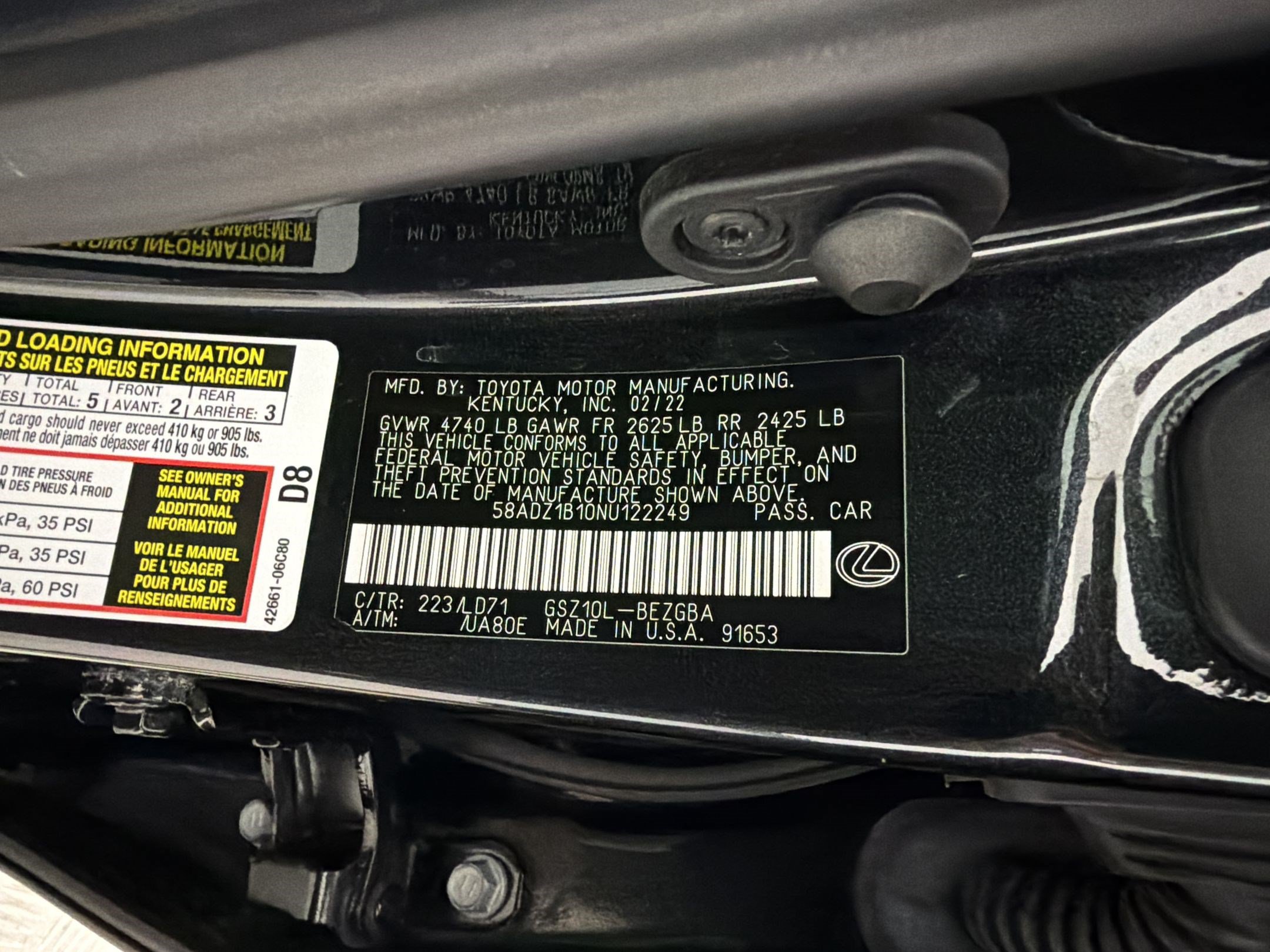 Certified 2022 Lexus ES 350 w/ Premium Package FWD image 31
