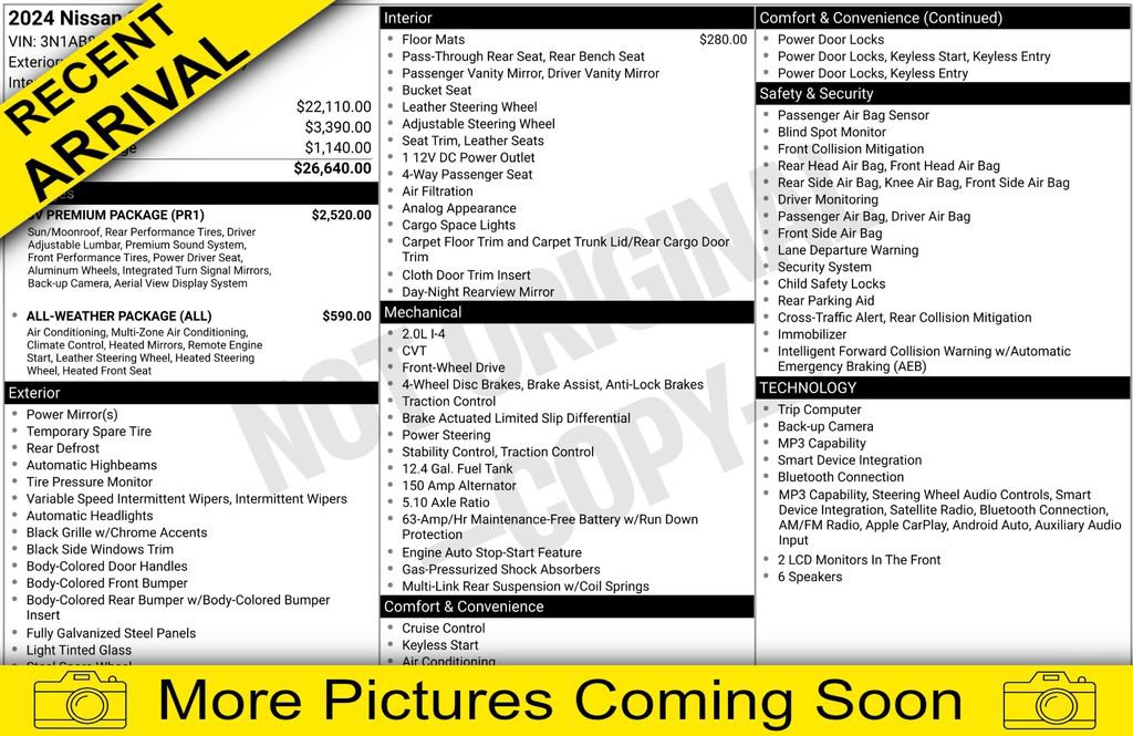 Certified 2024 Nissan Sentra SV w/ SV Premium Package FWD 360° Tour