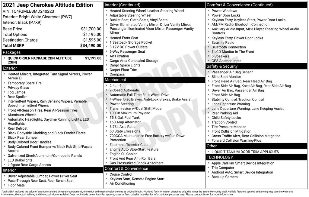 Used 2021 Jeep Cherokee Latitude Plus image 11