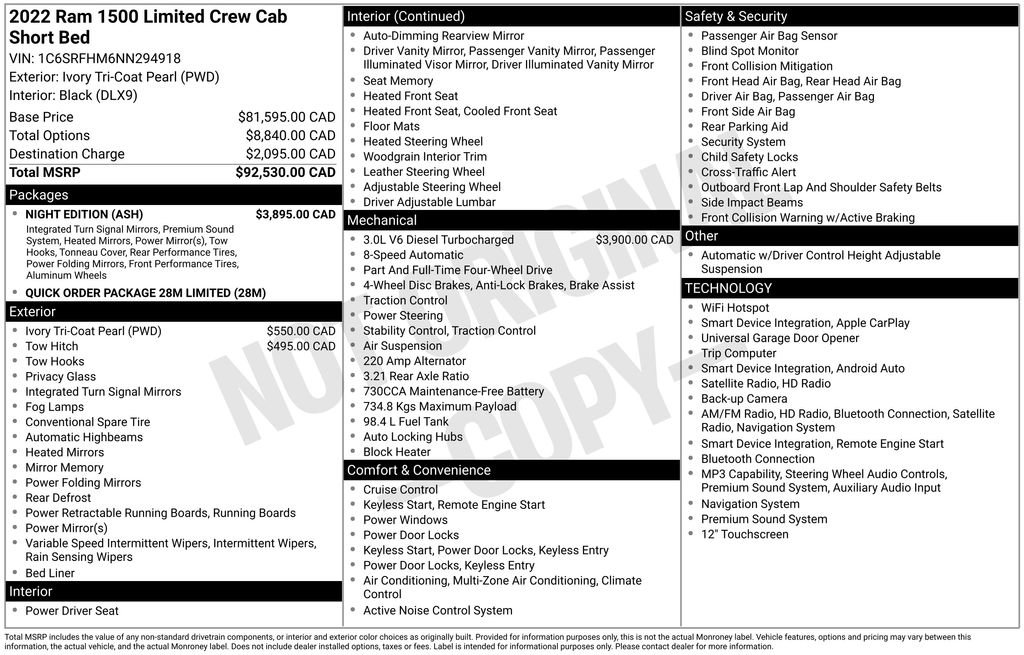 Used 2022 RAM 1500 Limited w/ Night Edition AWD/4WD image 2