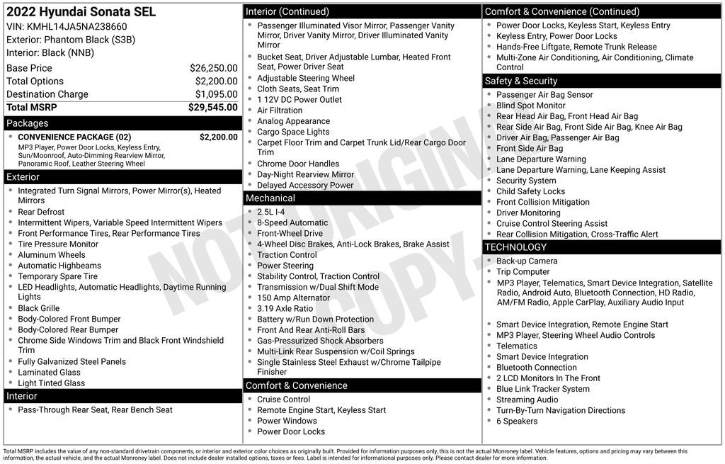 Certified 2022 Hyundai Sonata SEL w/ Convenience Package FWD image 43