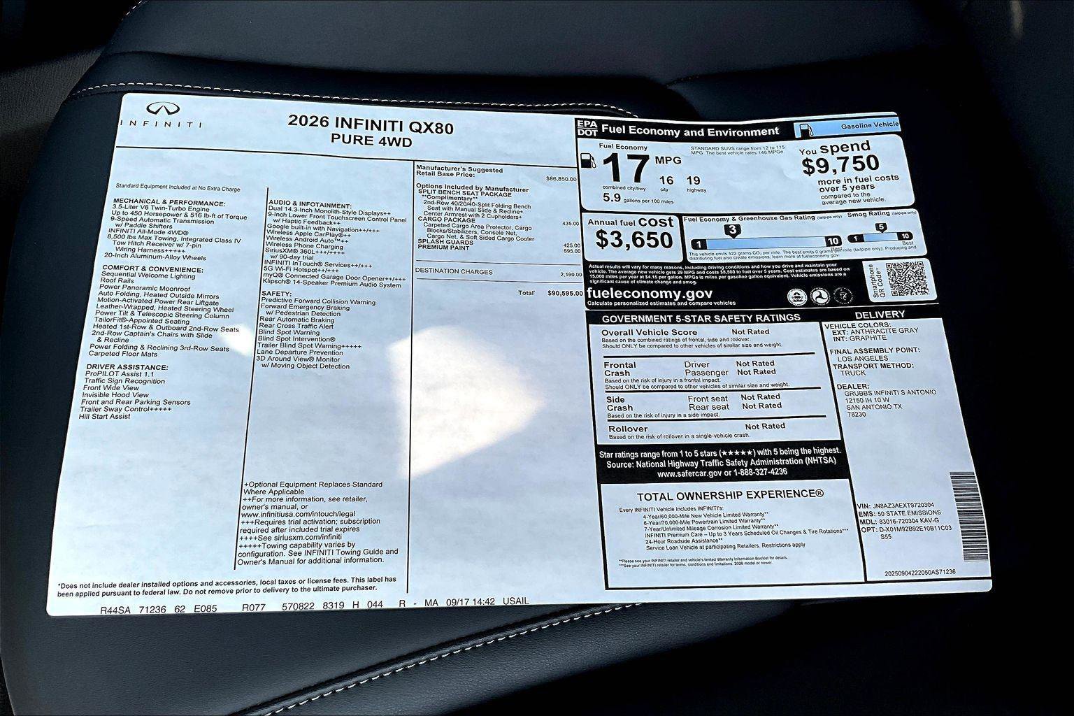 New 2026 INFINITI QX80 Pure image 20