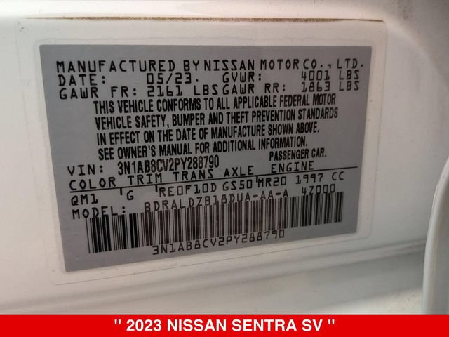 Certified 2023 Nissan Sentra SV FWD image 41
