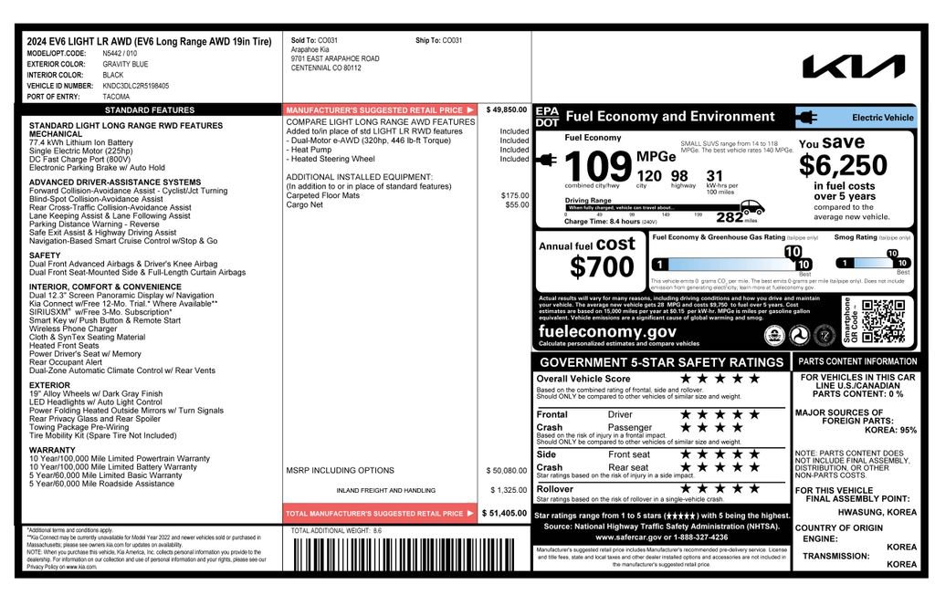 Used 2024 Kia EV6 Light image 2
