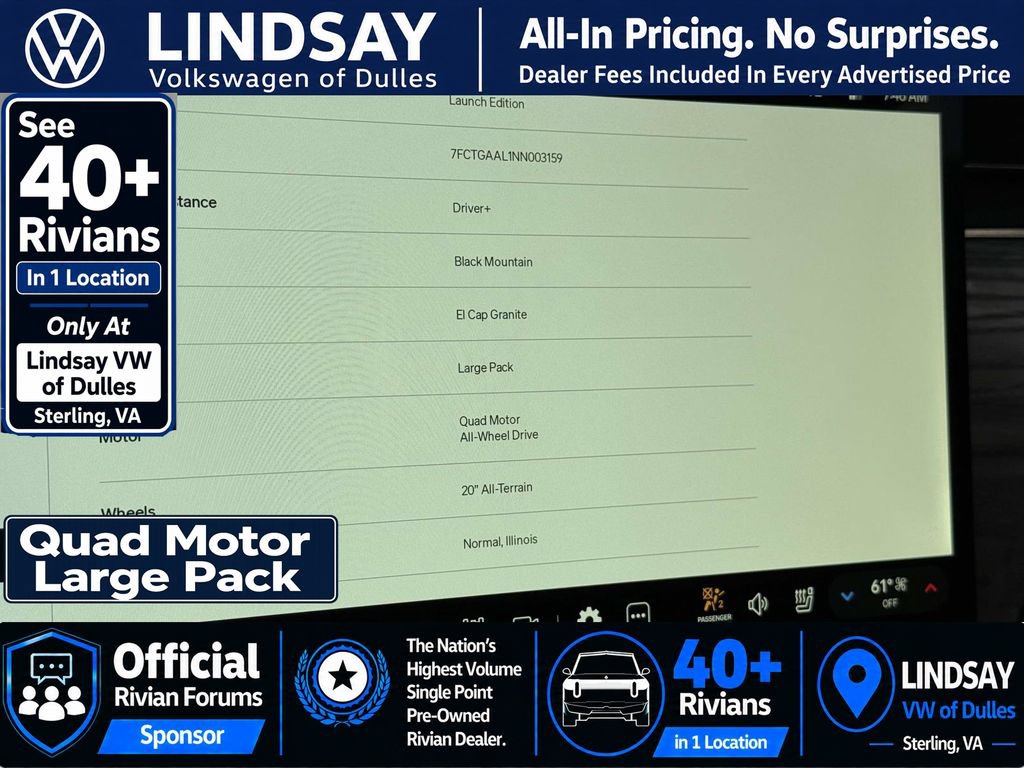 Used 2022 Rivian R1T Launch Edition AWD/4WD image 23