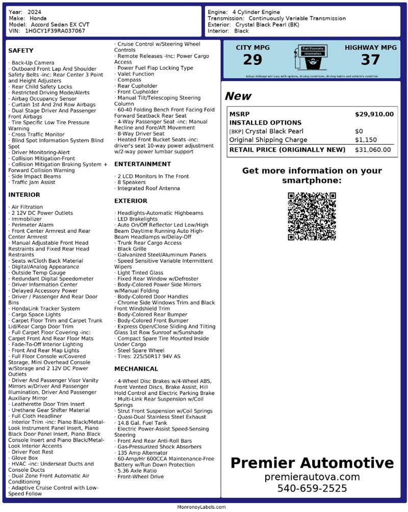 Used 2024 Honda Accord EX image 3