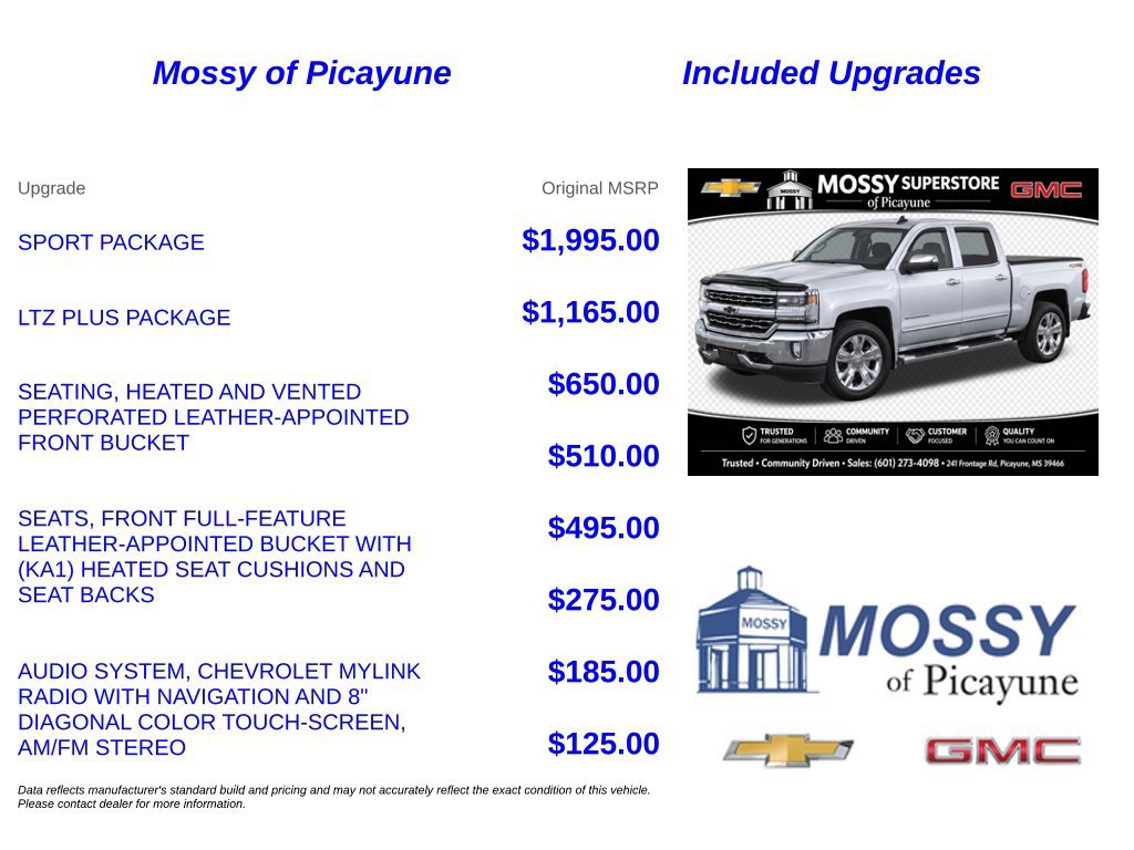 Used 2017 Chevrolet Silverado 1500 LTZ w/ Sport Package AWD/4WD image 7