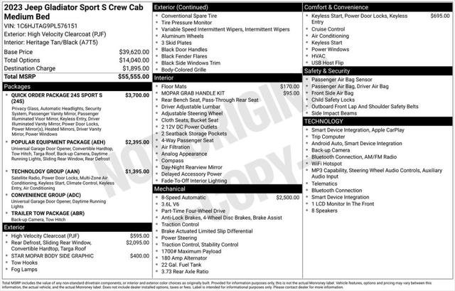 Certified 2023 Jeep Gladiator Sport AWD/4WD image 13