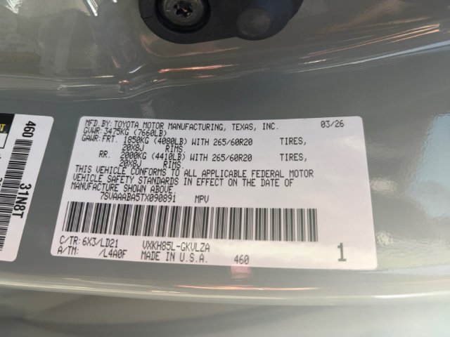 Certified 2026 Toyota Sequoia Limited w/ Tow Technology Package AWD/4WD image 25