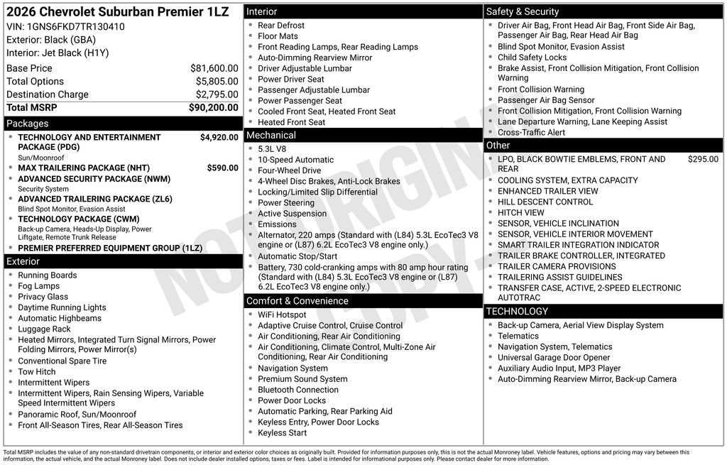 New 2026 Chevrolet Suburban Premier AWD/4WD image 26