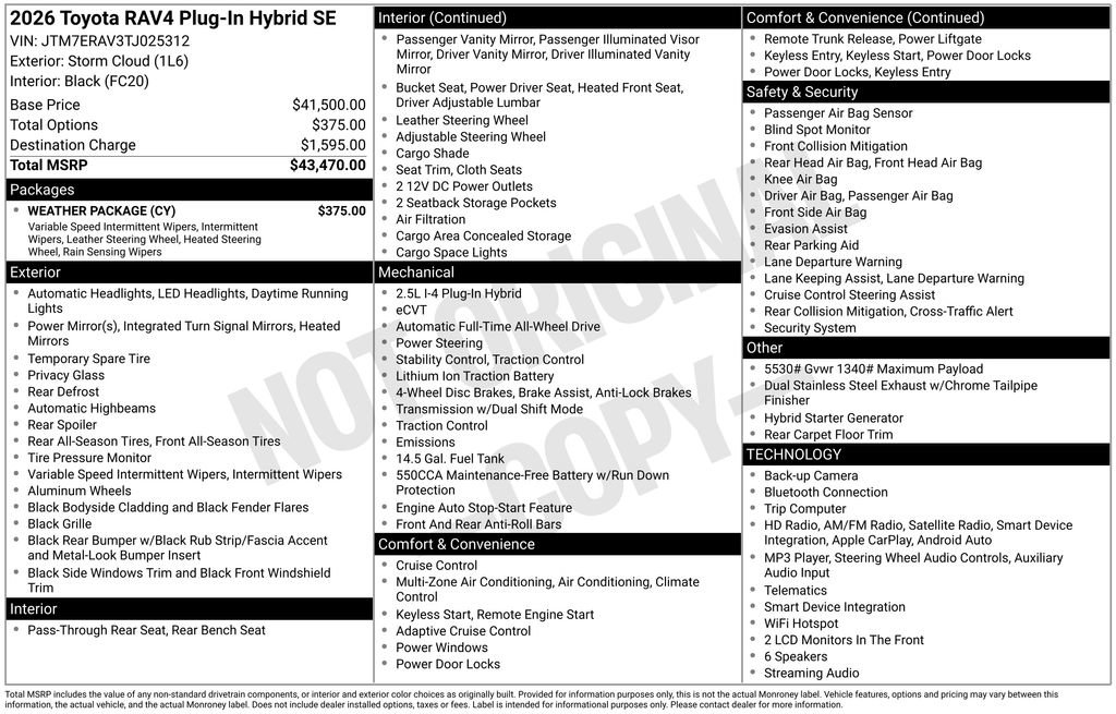 Used 2026 Toyota RAV4 SE w/ Weather Package AWD/4WD image 33