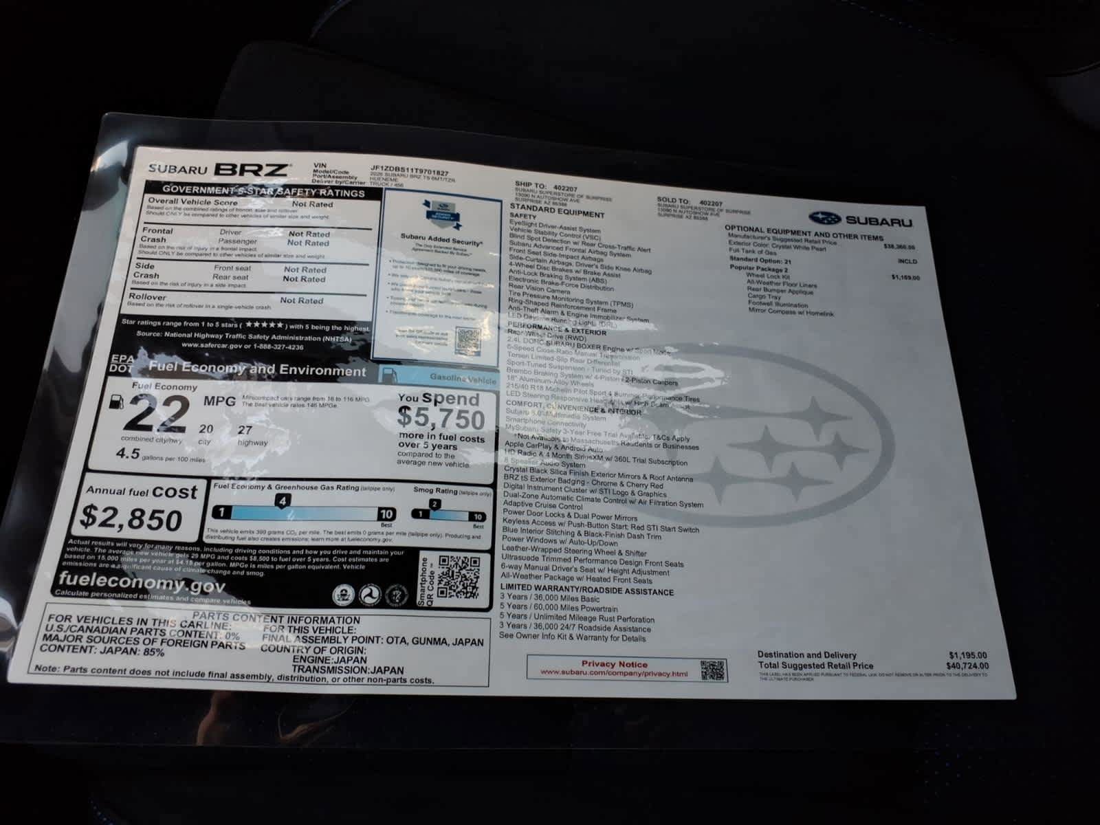 New 2026 Subaru BRZ tS RWD image 40